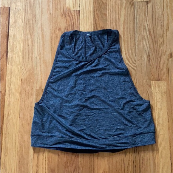 lululemon athletica Tops - Lululemon dark heathered gray exercise crop top